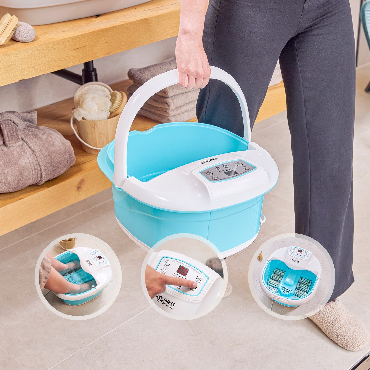 Professional foot spa, vibration massage, bubble function