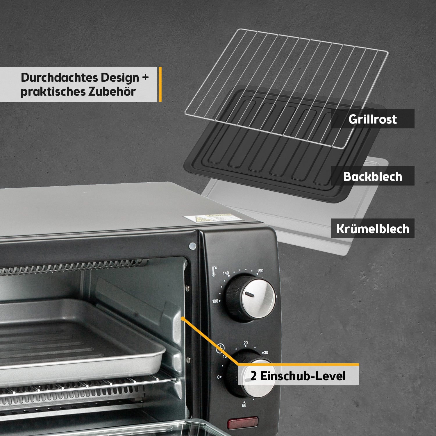 Mini-Backofen 10L, energieeffizient & kompakt