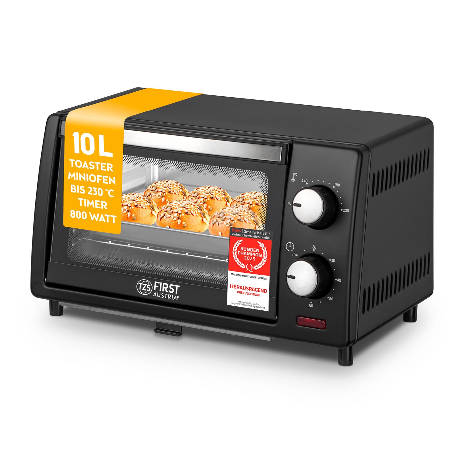 Mini-Backofen 10L, energieeffizient & kompakt