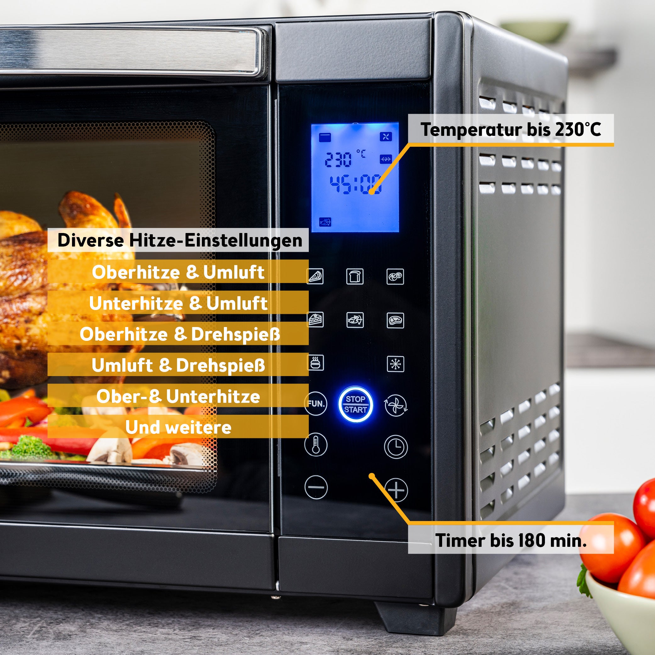Mini Oven 45L, with Convection, Rotisserie