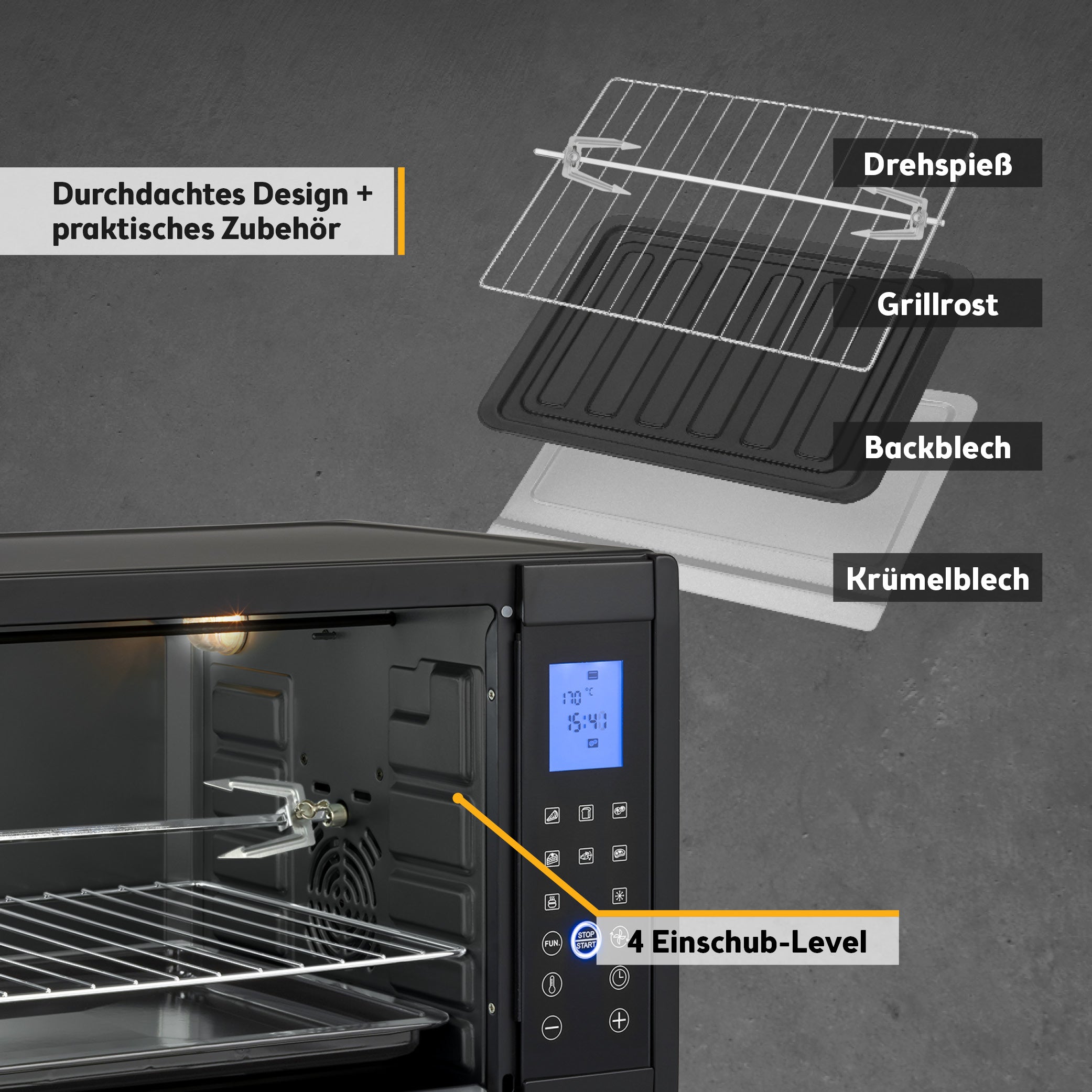 Mini Oven 45L, with Convection, Rotisserie