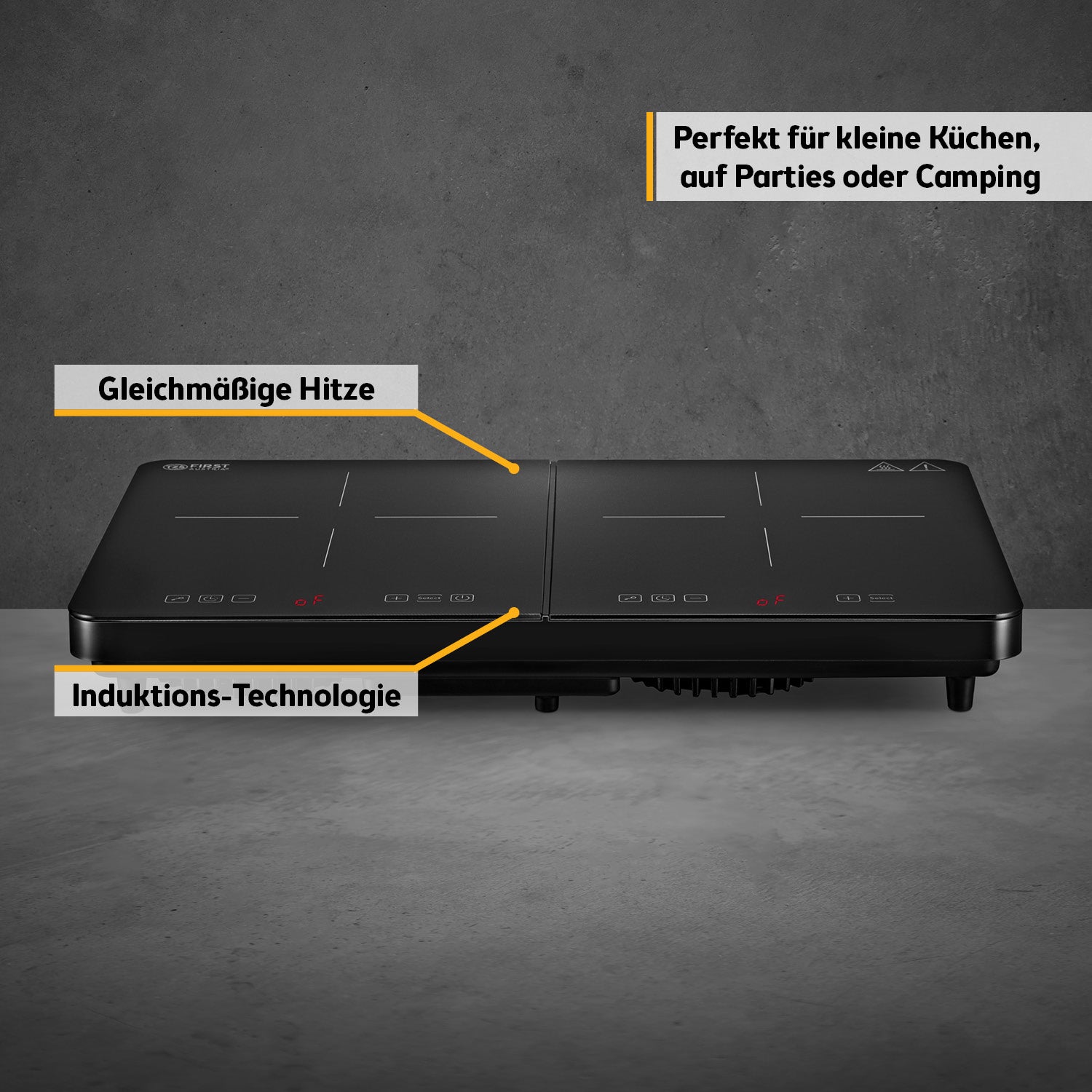 Induktions-Doppelkochplatte Profi, 2 Kochzonen, 3500 W