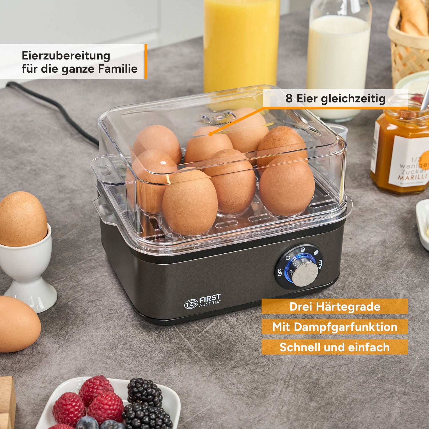 Für 8 Eier | Grau