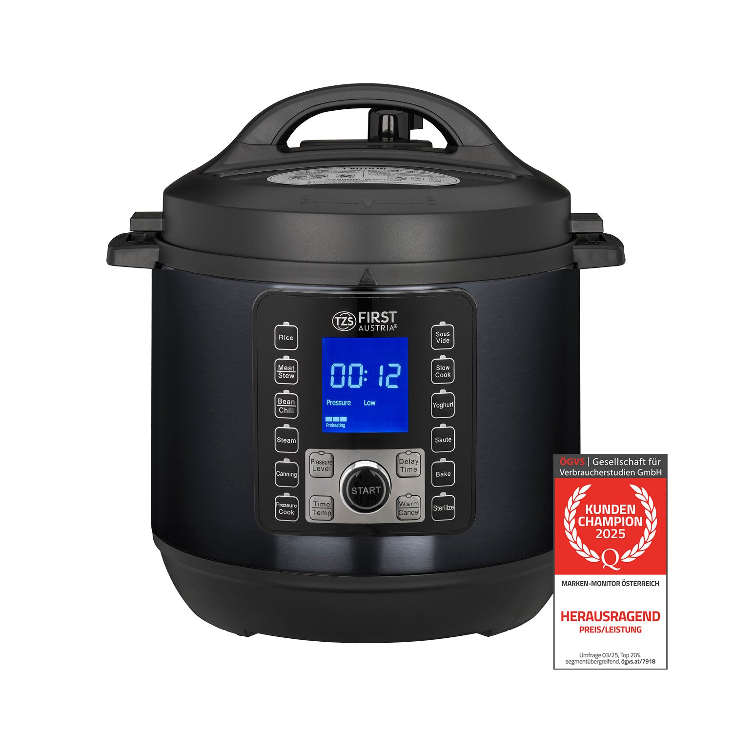 Elektrischer Schnellkochtopf 6 L, 1000 W, antihaft & digital