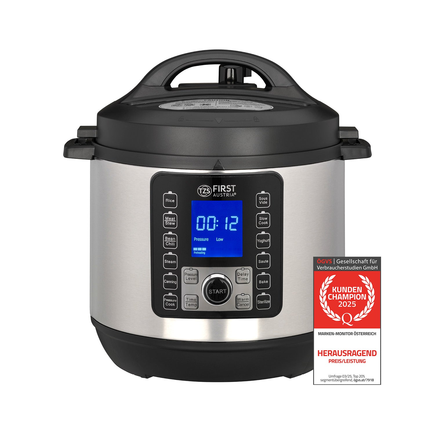 Electric Pressure Cooker 6L, 1000W, Non-Stick & Digital