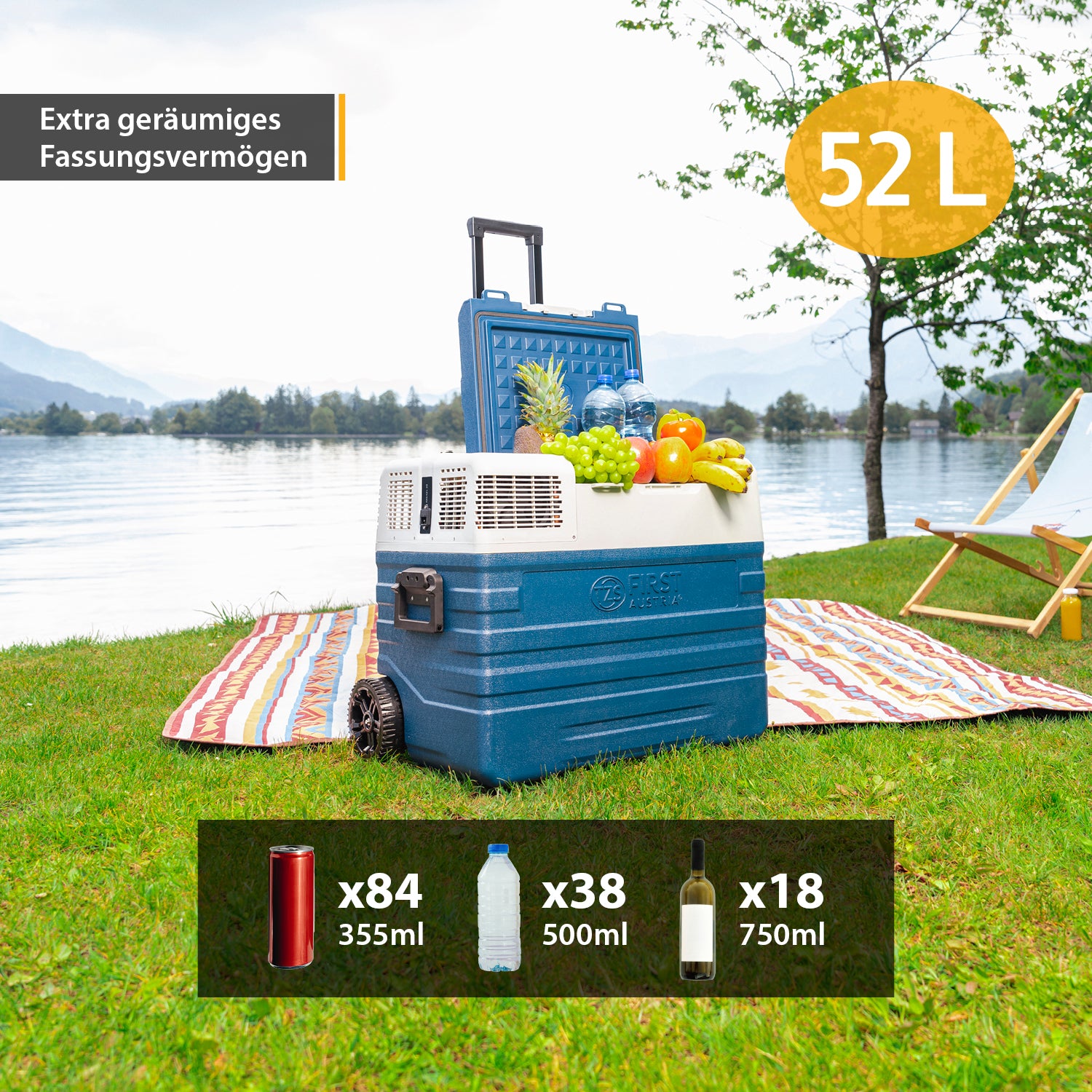 Compressor Cool Box 52L, with App Control, Trolley Function