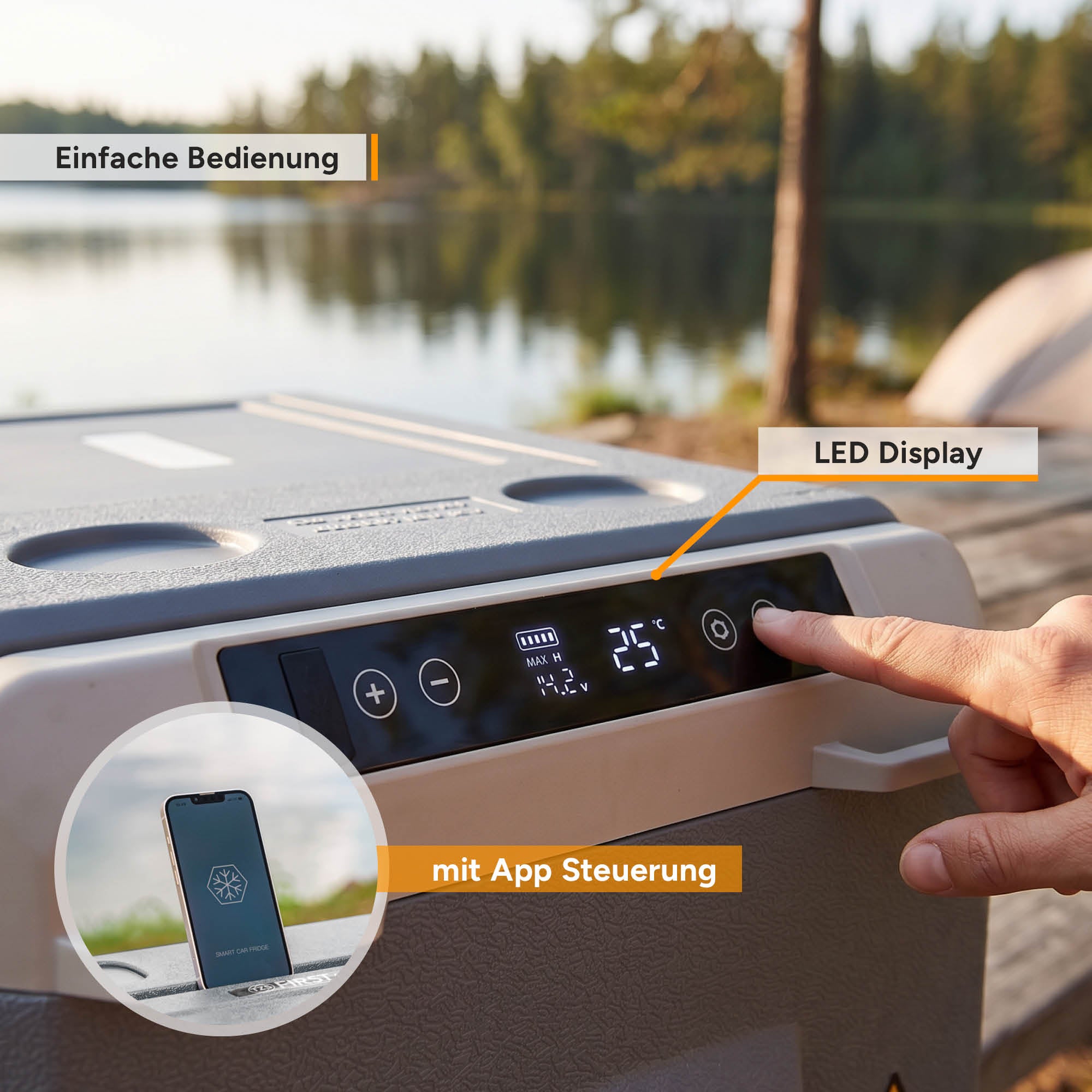 Kompressor-Kühlbox 40L, mit App-Steuerung, Trolleyfunktion