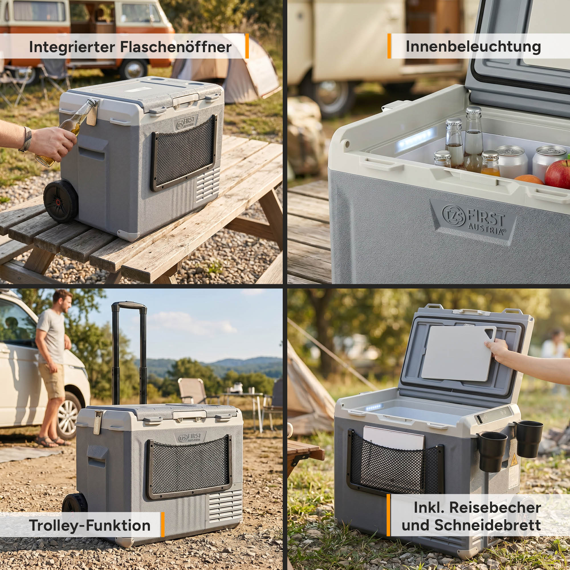 Kompressor-Kühlbox 40L, mit App-Steuerung, Trolleyfunktion