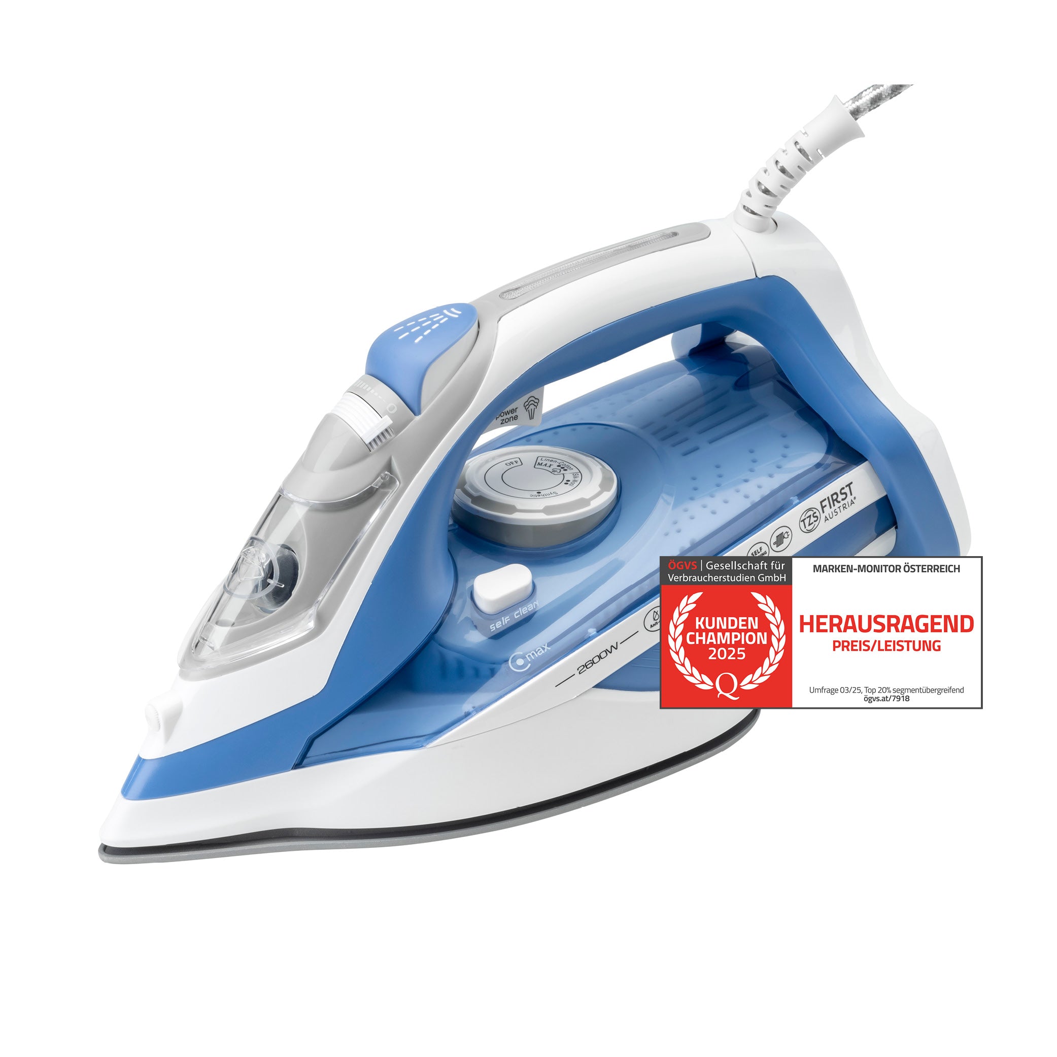 Dampfbügeleisen, verstellbare Dampfstärke & vertikaler Dampfstoß