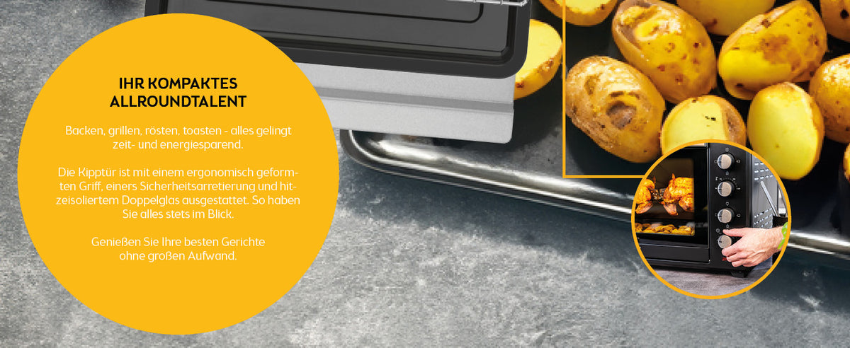 Mini-Backofen 60L, mit Umluft, Drehspieß