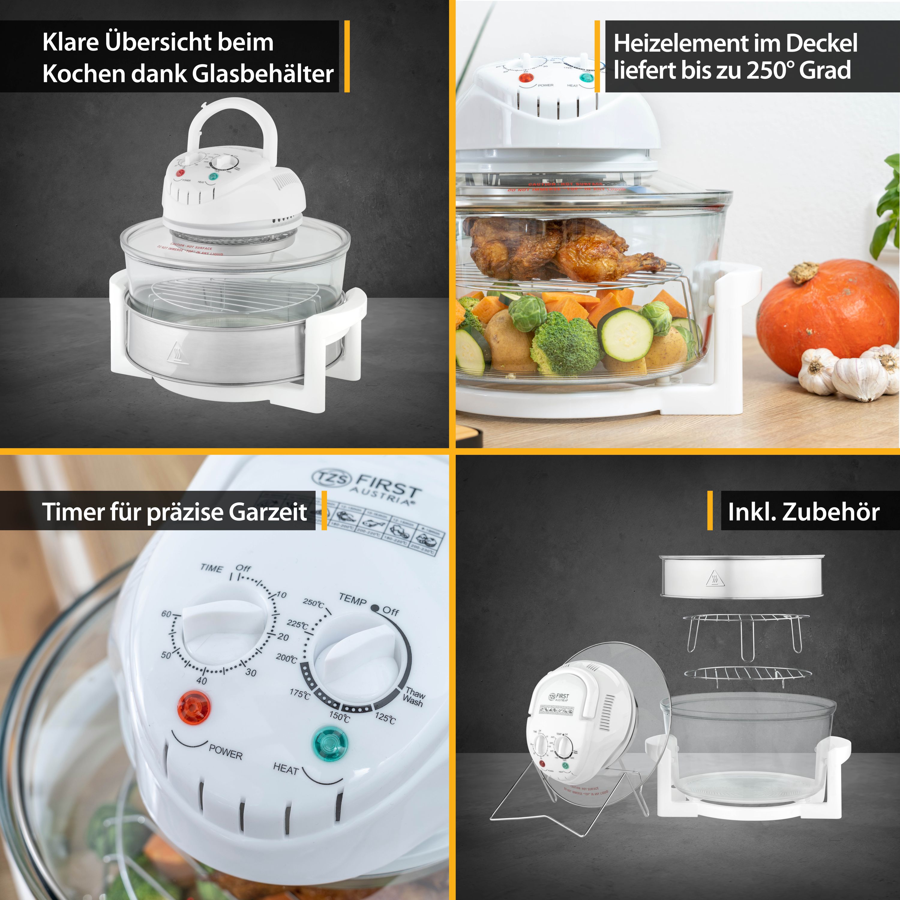 Halogenofen 17 L mit Erweiterungsring