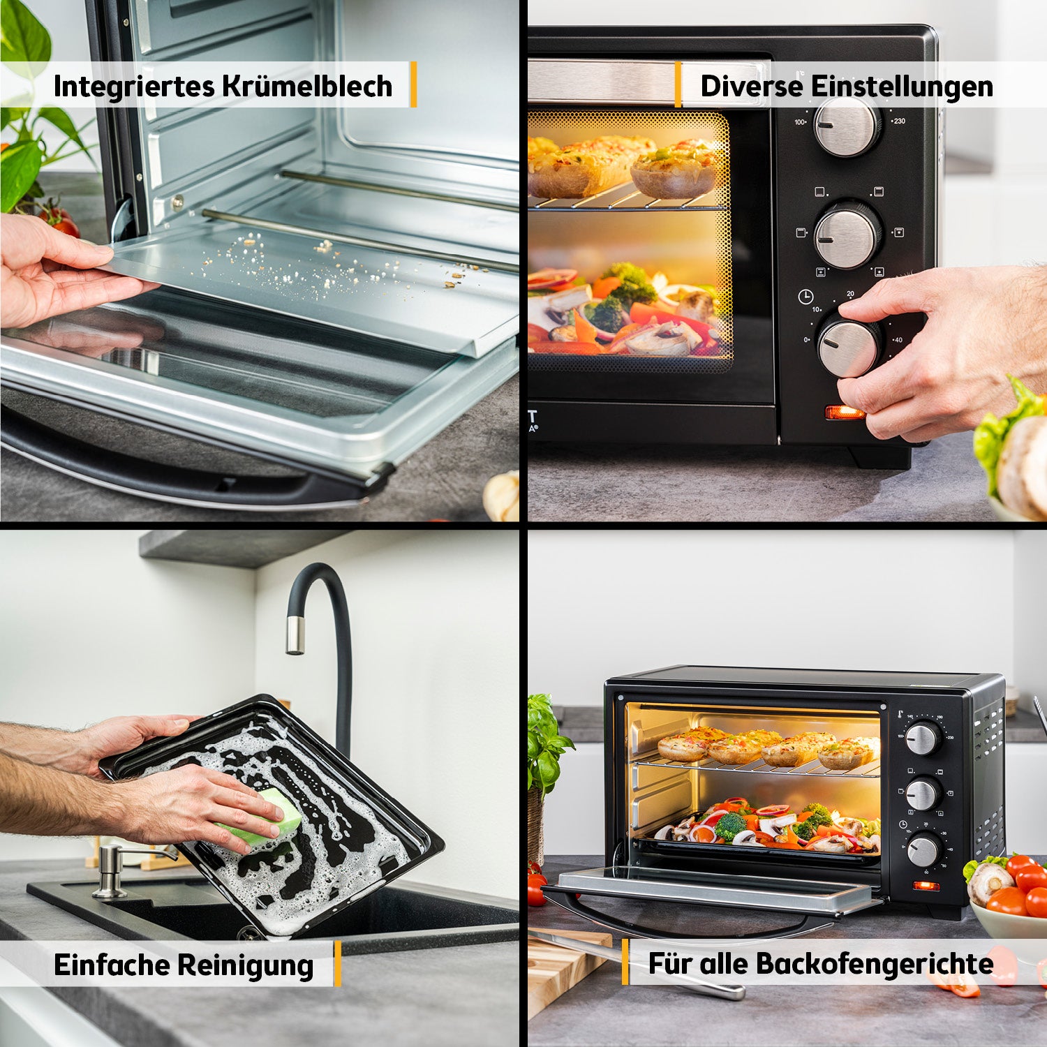 Mini-Backofen 20L mit Umluft, platzsparend