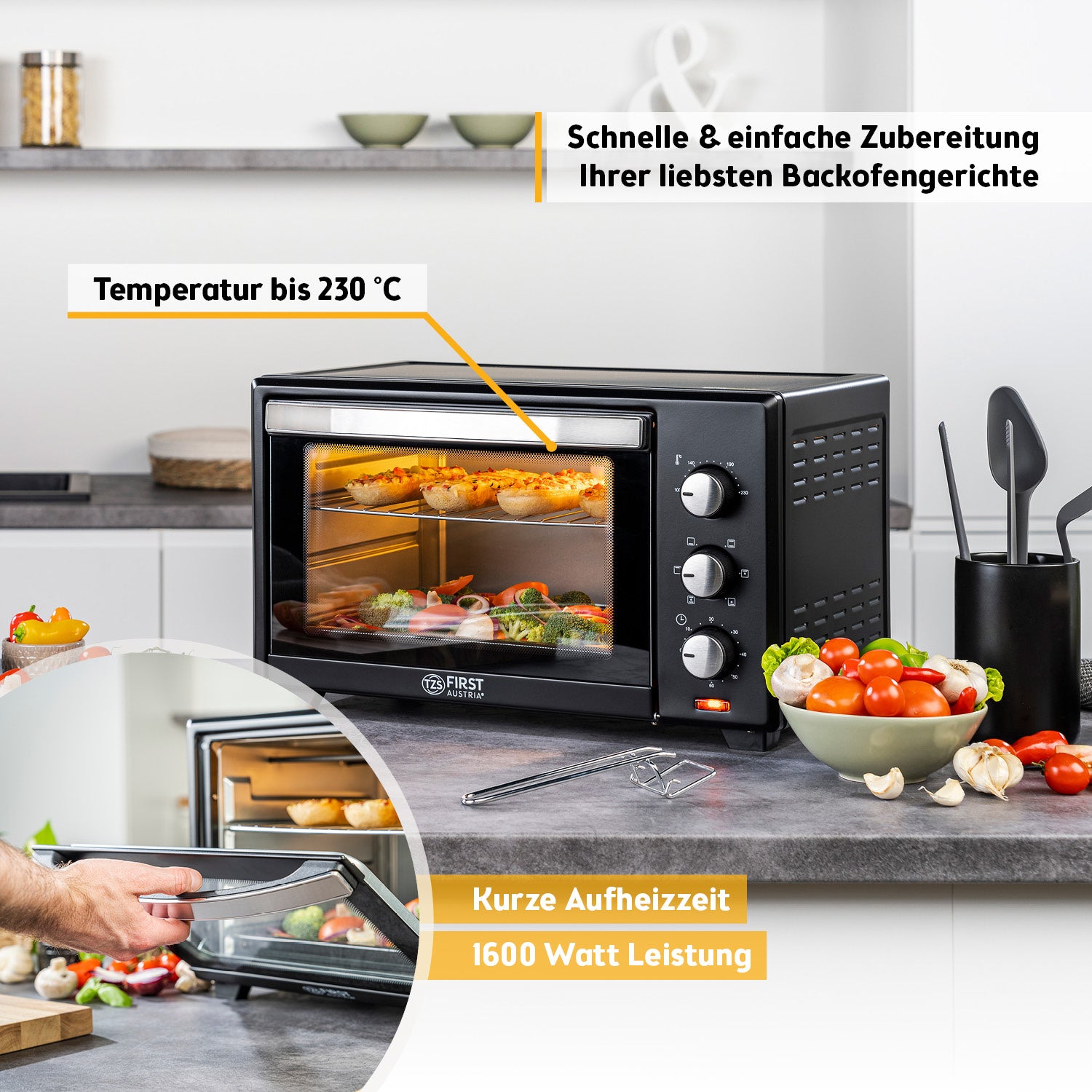 Mini-Backofen 30L, multifunktional & geräumig