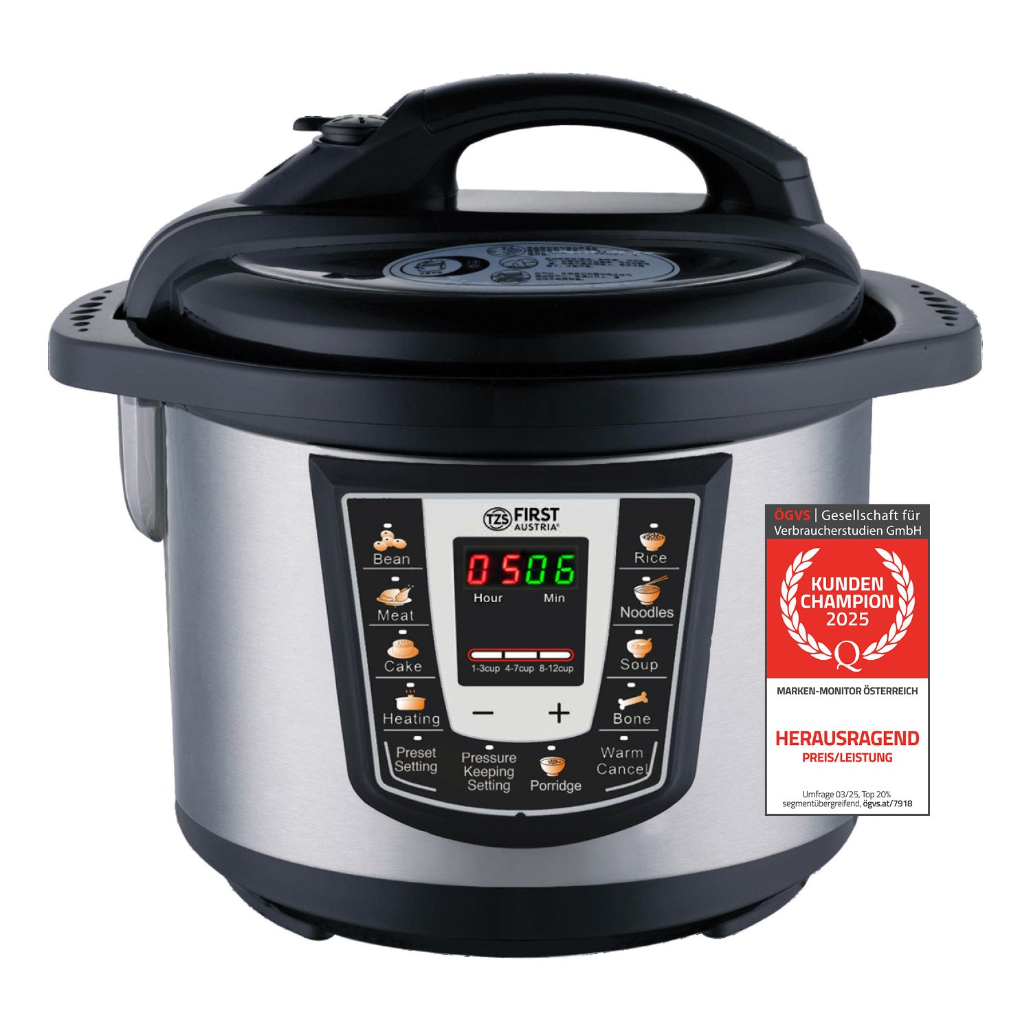 Elektrischer Schnellkochtopf 6 L, 1000 W, antihaft & digital