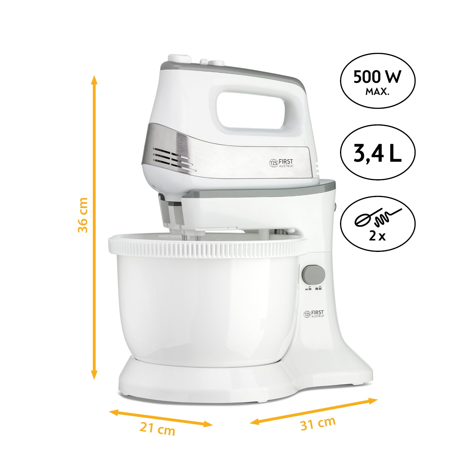 Küchen- und Knetmaschine mit Schüssel 3,5L, 500W