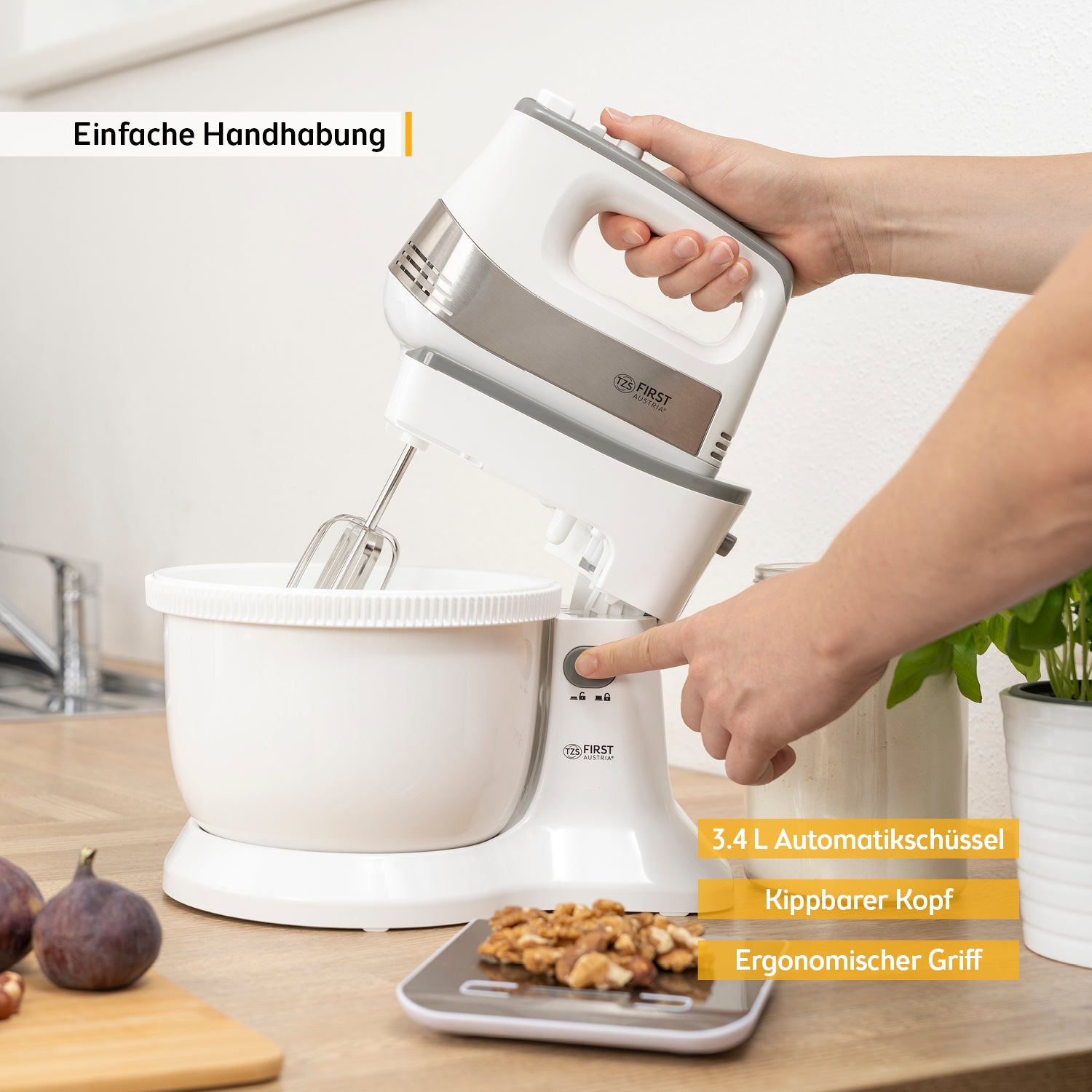 Küchen- und Knetmaschine mit Schüssel 3,5L, 500W