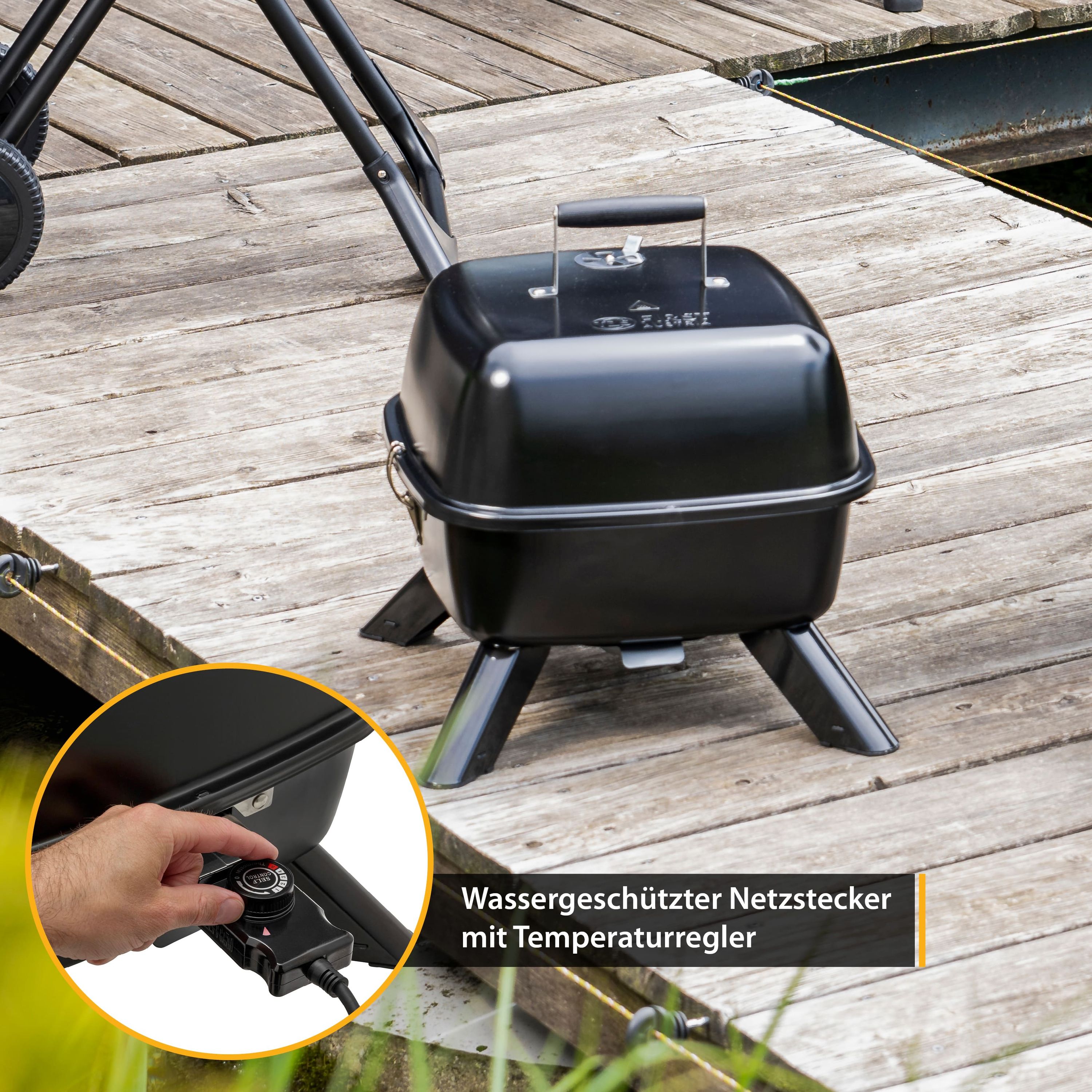 2-in-1 Elektrogrill Tisch- & Standgerät, 2.200 W, große Grillfläche, IPX4