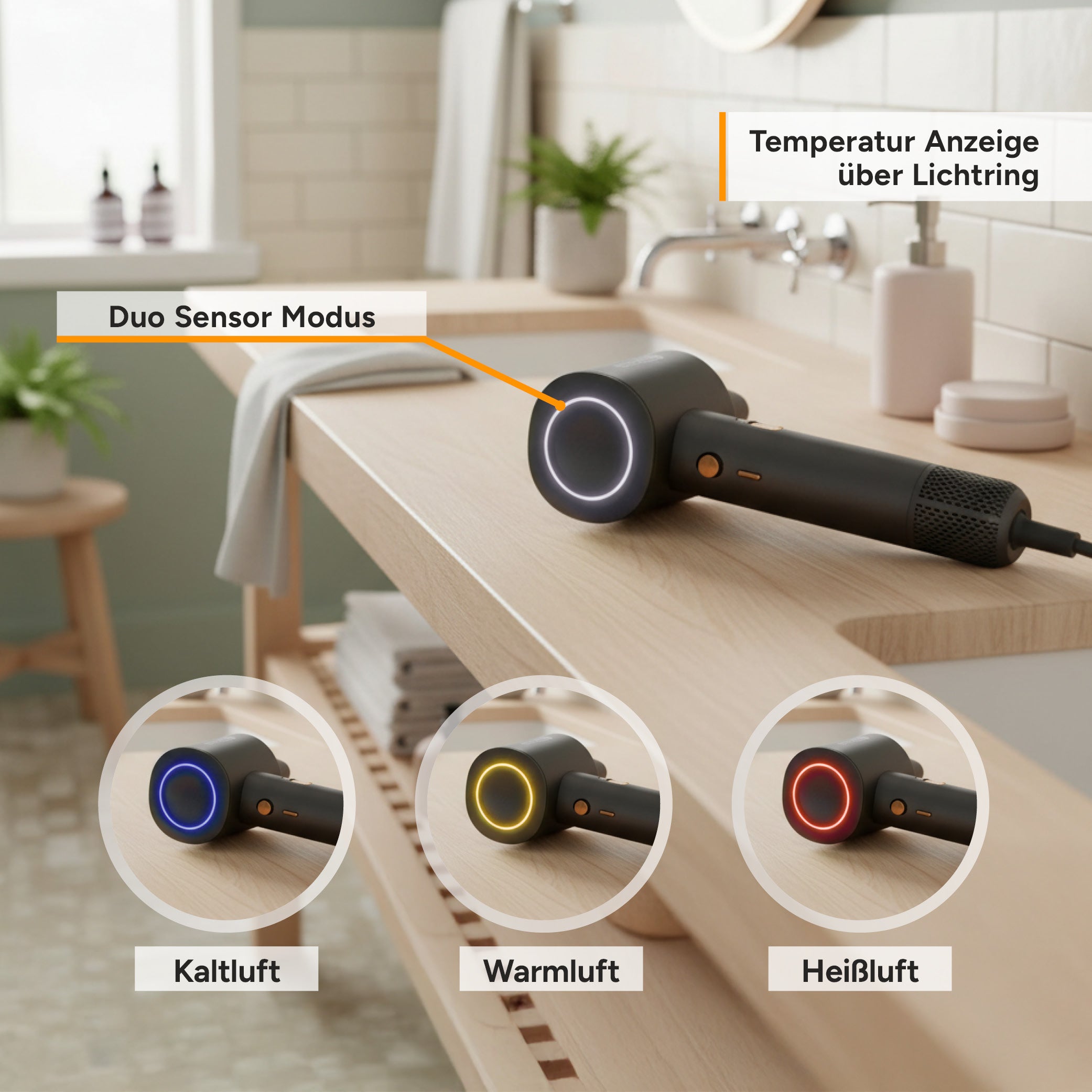 Duo Sensor Hair Dryer 420 g, Plasma Ionic Technology, BLDC Motor
