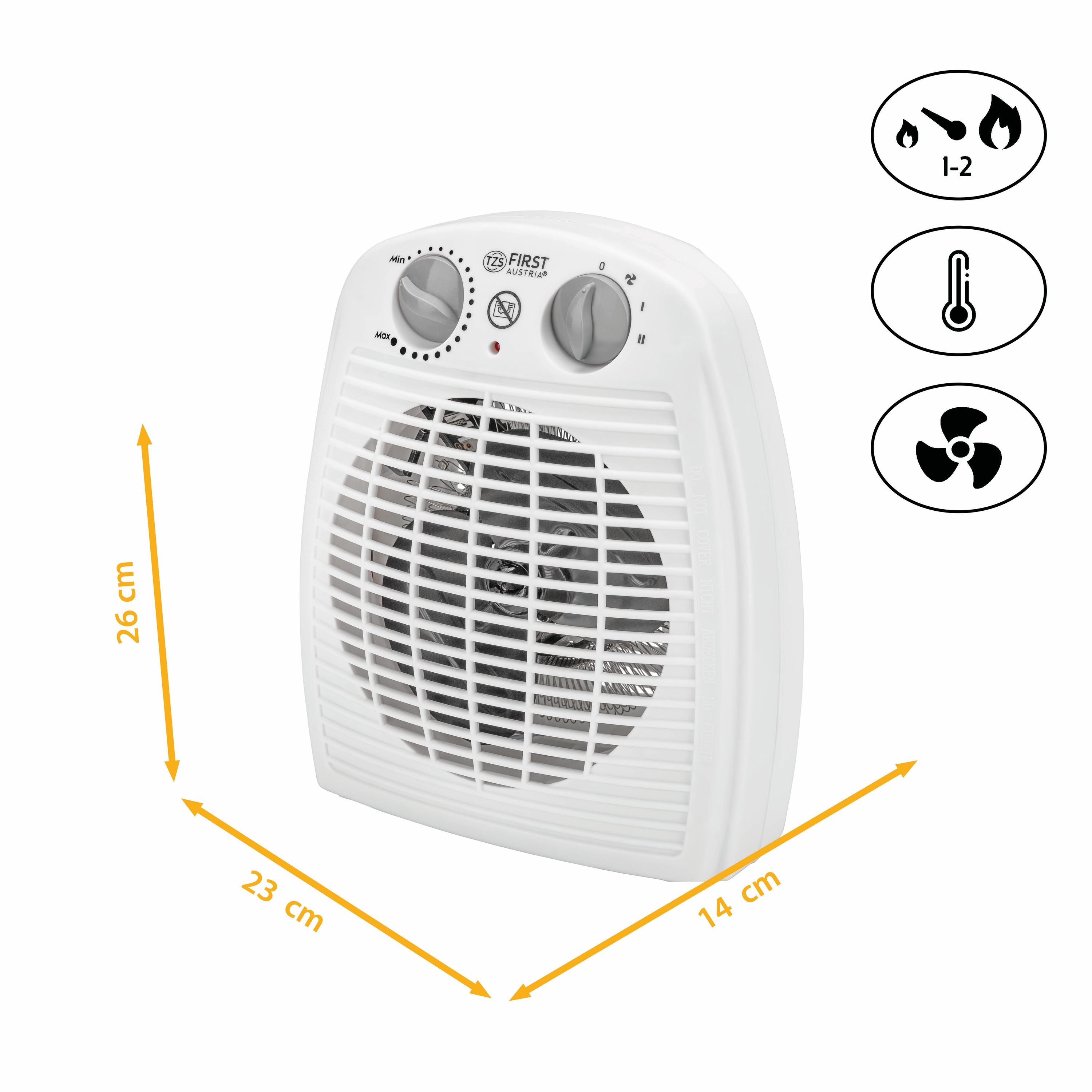 Heizlüfter mit Kaltluftventilator, Thermostat, Überhitzungsschutz