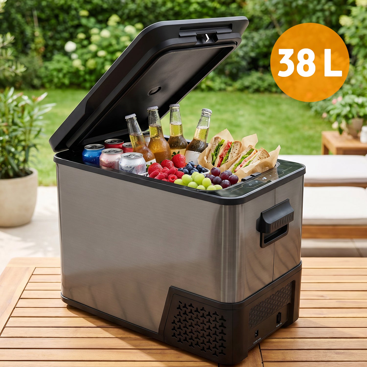 Compressor Cool Box 38 L, Dark Steel, Anti-Fingerprint