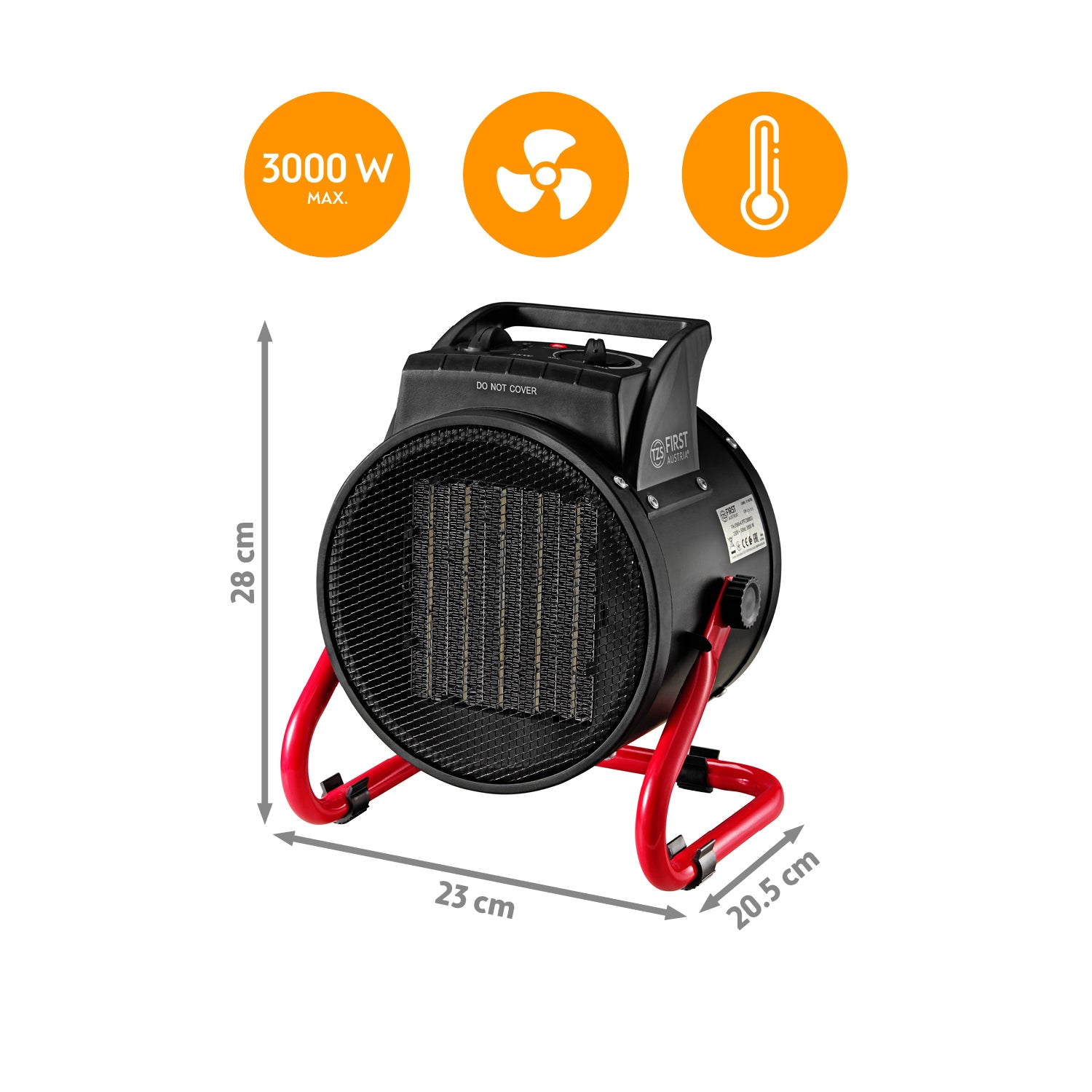 Keramik-Heizlüfter, 3000 W, mit Thermostatfunktion