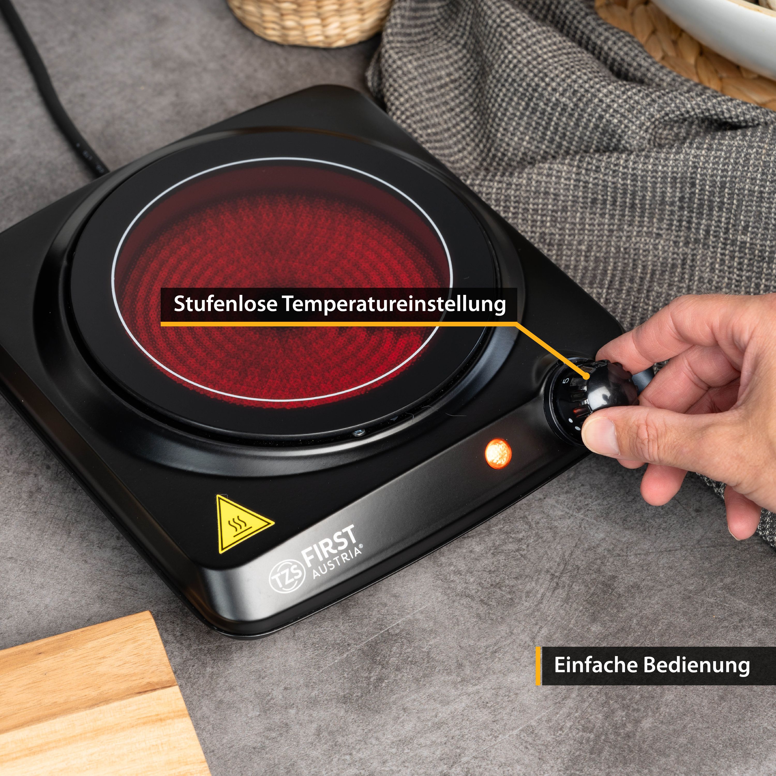 Einzelkochplatte 1200 W, Glaskeramik, mobil & energieeffizient