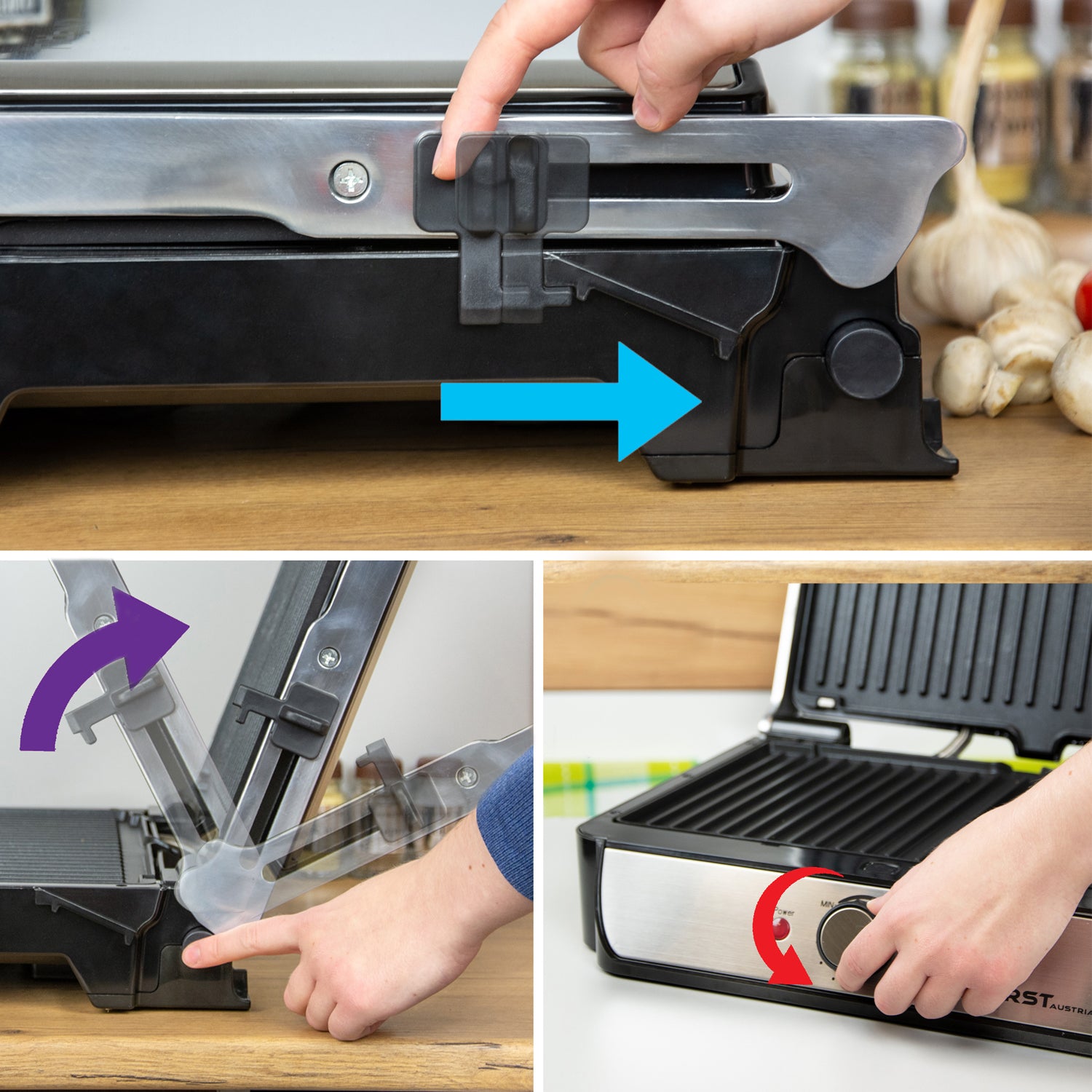 Tischgrill, Elektrogrill für den Tischgebrauch, Grillplatte