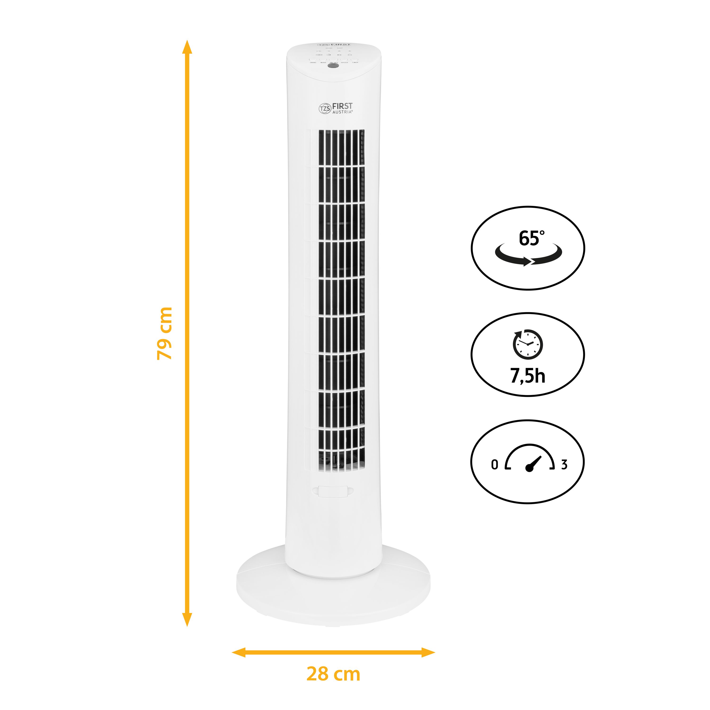 Turmventilator mit Fernbedienung | 79 cm | Weiß
