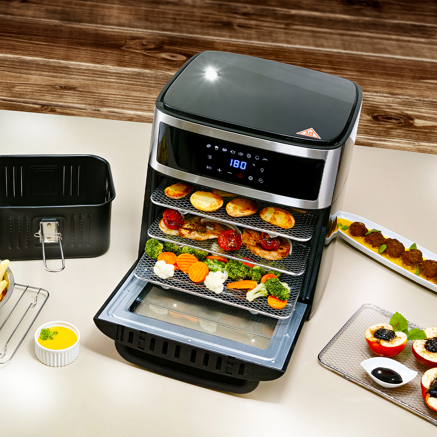 Heißluftofen 13 Liter | Airfryer | Minibackofen | Dörrautomat