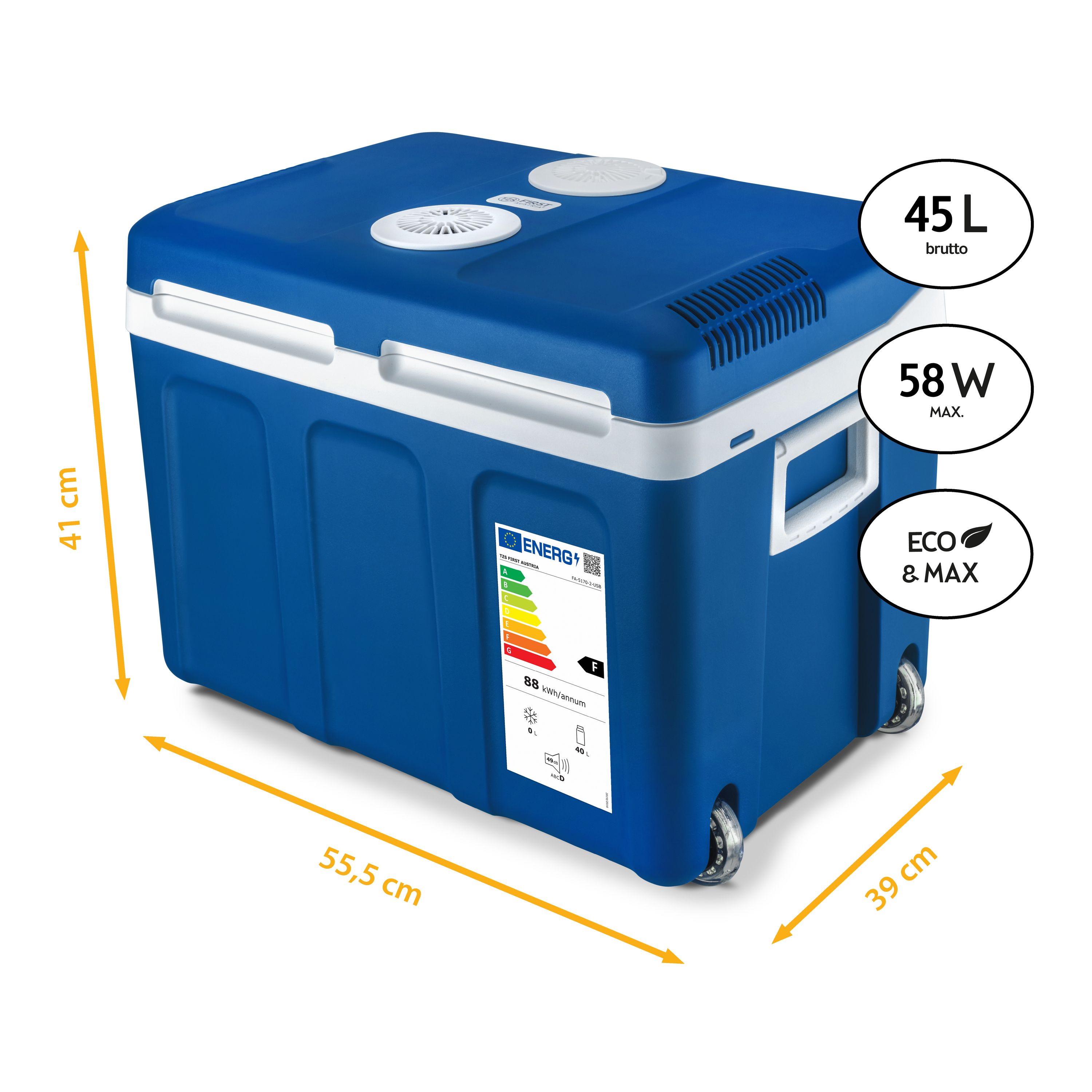Elektrische Kühlbox | 45 Liter | mit USB