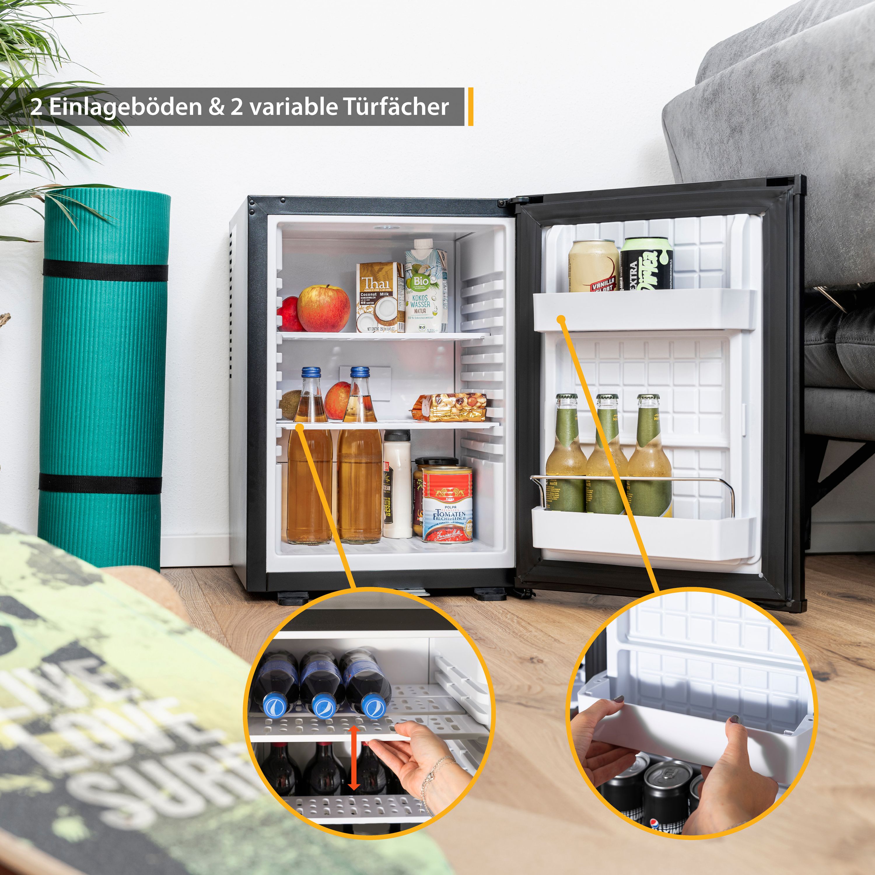 FHISD Mini Kühlschrank 12L / 15L Heiß Kalt Tragbar Elektrisch