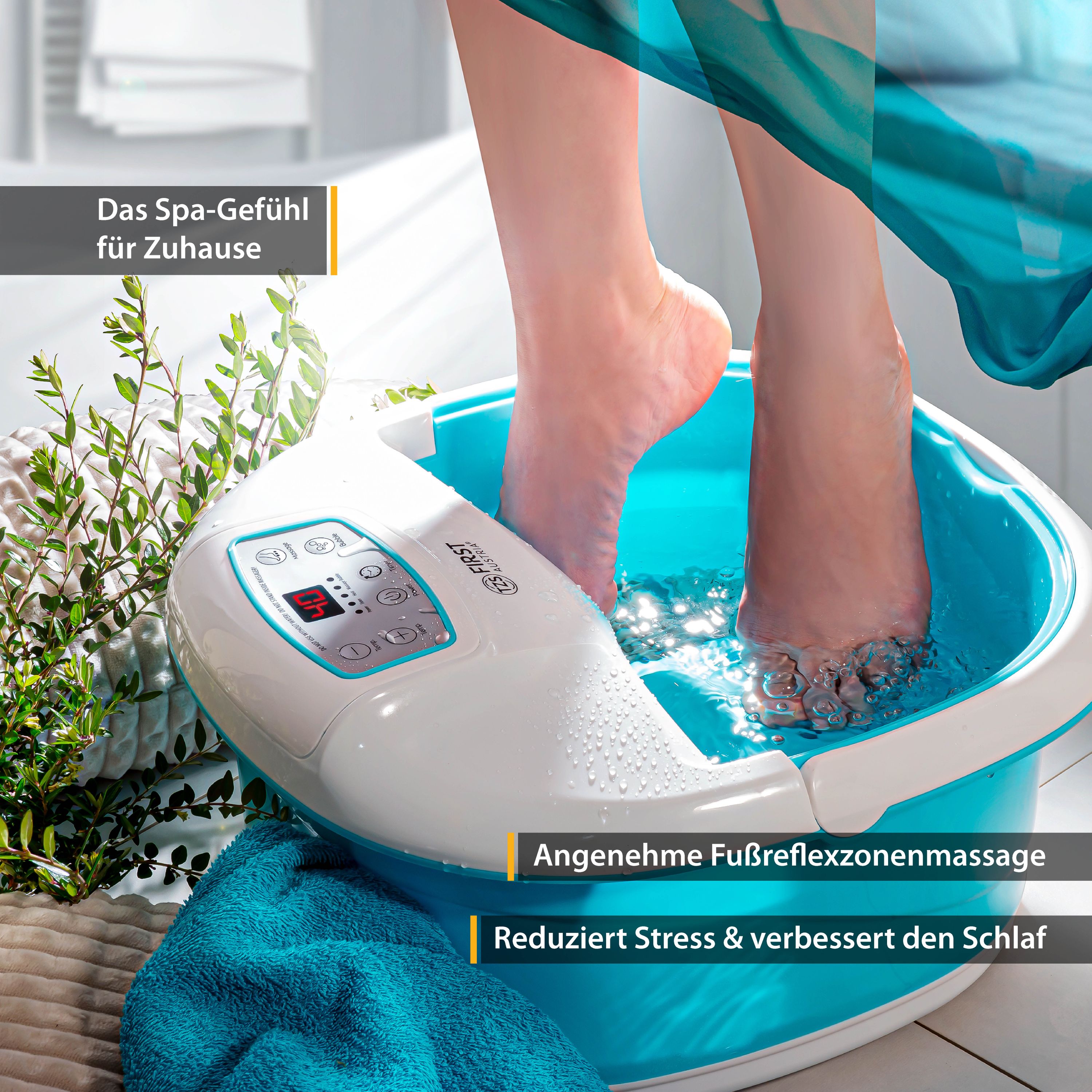 Massage-Fußbad | Infrarot & LED-Display
